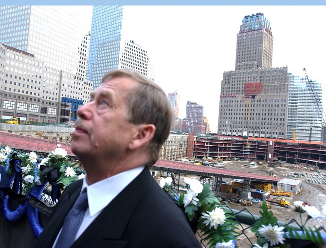 Václav Havel v New Yorku těsně po teroristických útocích na Světové obchodní centrum