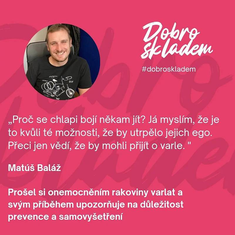Upoutávka na podcast s Matúšem Balážem, který si lze poslechnout na Youradio Talk nebo ho najdete na www.dobroskladem.cz