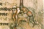 Ilustrace ze středověkého rukopisu, zobrazující templáře při vykonávání sodomie. Šlo jedno z obvinění, které proti řádu vznesl Filip IV. Sličný.