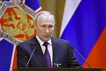 Ruský prezident Vladimir Putin během projevu na zasedání vedení Federální bezpečnostní služby (FSB) v Moskvě, 28. února 2023.
