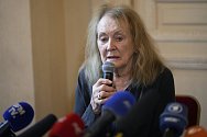 Francouzská spisovatelka Annie Ernauxová na tiskové konferenci v Paříži 6. října 2022