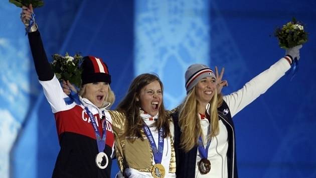 Eva Samková během medailového ceremoniálu