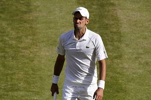 Novak Djokovič ve finále Wimbledonu 2022.