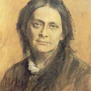 Clara Schumannová na portrétu od Franze von Lenbacha