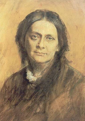 Clara Schumannová na portrétu od Franze von Lenbacha