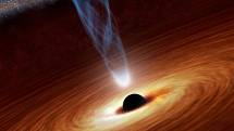 Umělecký koncept supermasivní černé díry.
