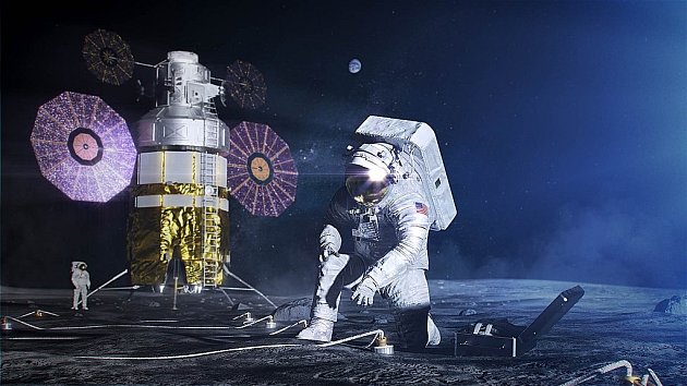 Umělecké zobrazení návratu člověka na Měsíc.