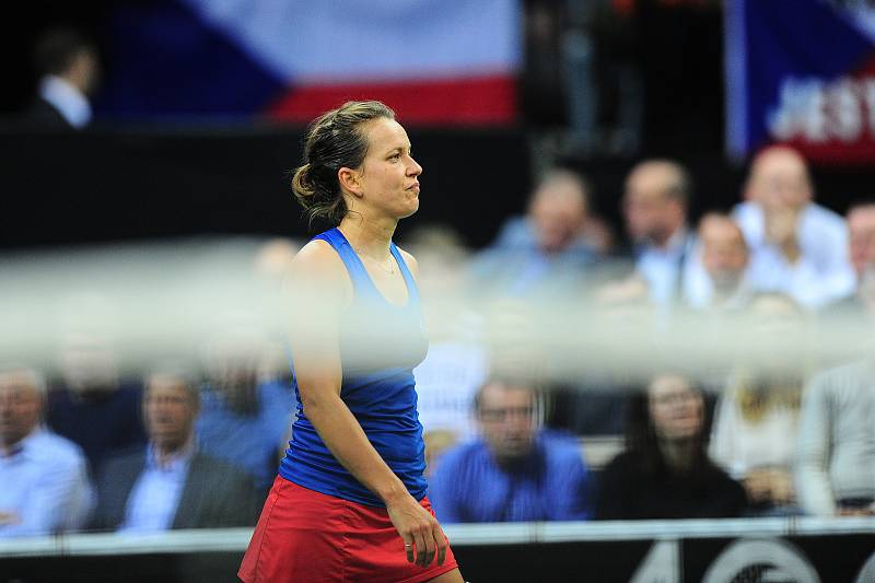 Tenisové finále FedCupu mezi Českou republikou a USA 10. listopadu v Praze. Barbora Strýcová.