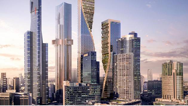 Plánovaný mrakodrap Green Spine bude novou dominantou australského Melbourne