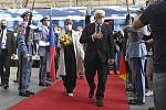 Německý prezident Frank-Walter Steinmeier s chotí Elke Büdenbenderovou přijel 25. srpna 2021 vlakem na pražské Hlavní nádraží na třídenní návštěvu České republiky