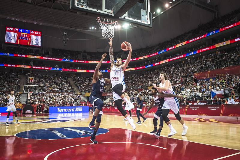 Utkání basketbalového MS mezi Českem a USA