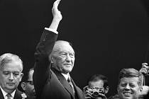 Konrad Adenauer na setkání s John F. Kennedym v Berlíně