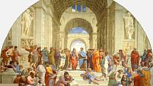 Athénská škola je jedno z nejslavnějších děl Raffaela Santiho. Uprostřed fresky spolu diskutují realista Aristotelés, jenž ukazuje dlaní k zemi, a idealista Platón zdvihající prst k obloze