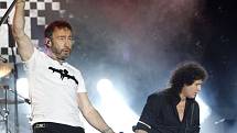 Queen v Praze: Zpěvák Paul Rodgers a kytarista Brian May