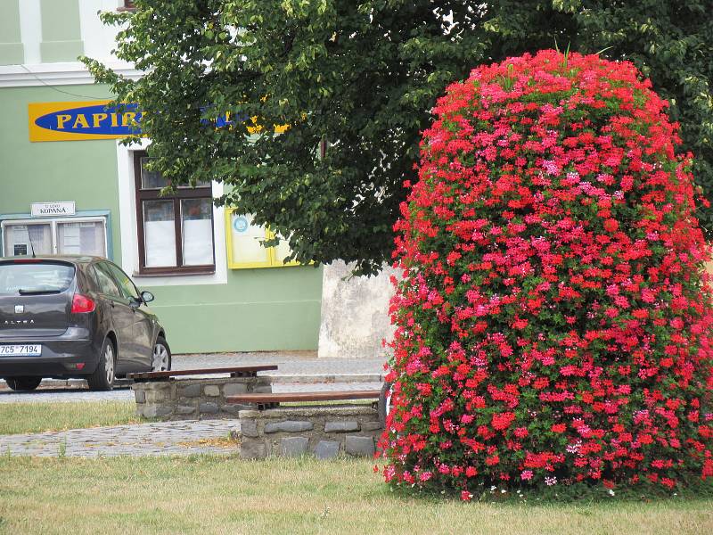 Muškátová pyramida ve Veselí nad Lužnicí