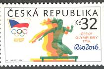 Známka vydaná Českou poštou k olympiádě v Riu de Janeiro s atletkou Zuzanou Hejnovou