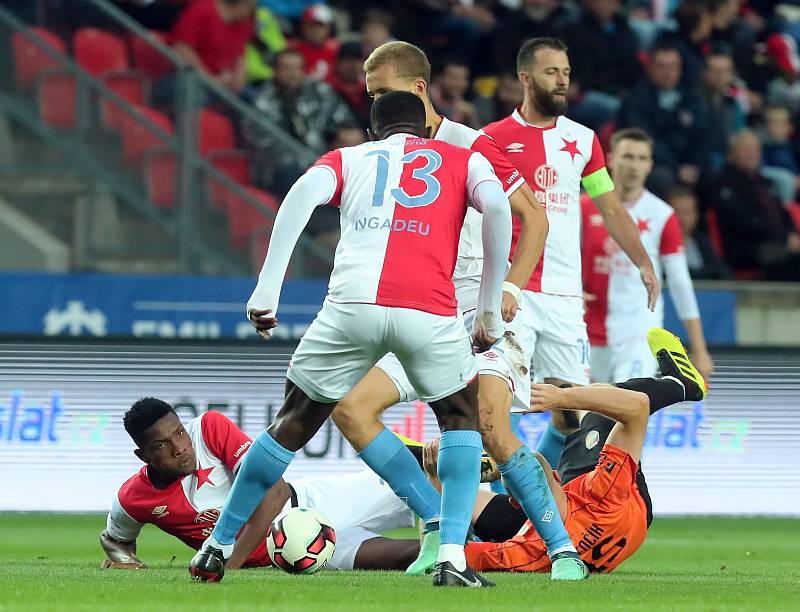 Zápas fotbalové Fortuna ligy - SK Slavie Praha - FC Viktoria Plzeň v Edenu 1.září.