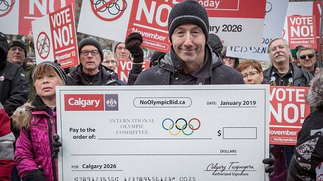 Odpůrci pořádání zimních olympijských her v Calgary