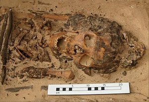 Archeologové našli kostru s homolovým kloboukem, odpovídajícím staroegyptským kresbám