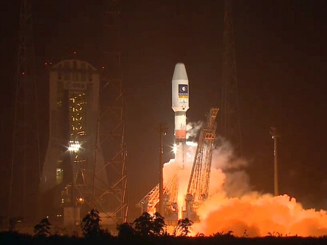 ÚSPĚŠNÝ START. Ruská raketa Sojuz v úterý vynesla na oběžnou dráhu dvě nové družice systému Galileo.