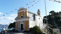 Kostelík svatého Jiří v Portofinu
