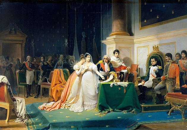 Veřejná anulace manželství Napoleona a Josefíny. Oba deklarovali vzájemné city a úctu. Josefínu v určité chvíli přemohly slzy.