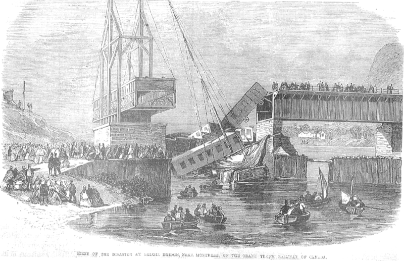 Novinová ilustrace odstraňování následků nehody, publikovaná v The Illustrated London News