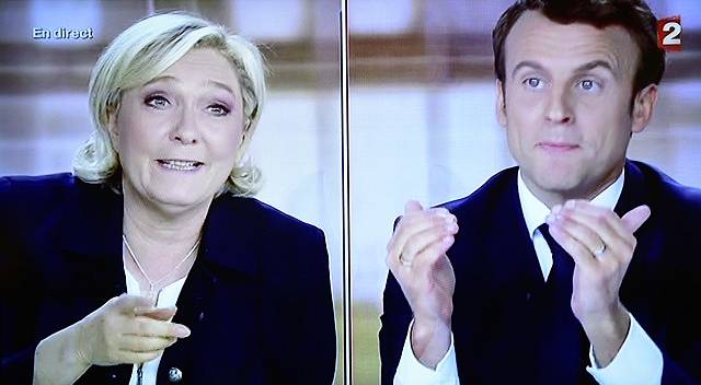 Marine Le Penová, Emmanuel Macron; volební TV debata