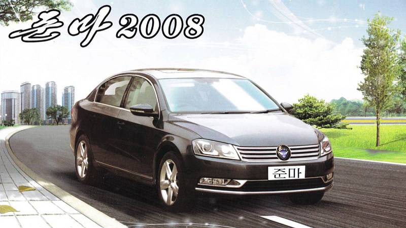 Starší vozy nabízené v KLDR: kopie Volkswagenu Jetta.