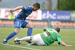 Liberec vyhrál v derby 2:0. Lukáš Vácha z Liberce a Filip Novák z Jablonce.