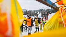Závod v klasickém lyžování, Hervis Jizerská 25, proběhl 17. února v Bedřichově na Jablonecku v rámci série závodů Jizerské padesátky. Hlavní závod na 50 kilometrů zařazený do seriálu dálkových běhů Ski Classics se pojede 18. února 2018. Na snímku je dopro