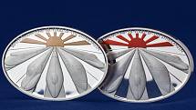 Investiční medaile k 50. výročí japonských rychlovlaků Šinkanzen.