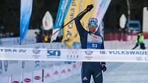 Závod v klasickém lyžování, Volkswagen Bedřichovská 30, odstartoval 16. února v Bedřichově na Jablonecku Jizerskou padesátku. Hlavní závod zařazený do seriálu dálkových běhů Ski Classics se pojede 18. února 2018. Na snímku je vítěz závodu na 30 kilometrů 