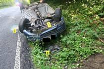 Dopravní nehoda se stala na silnici druhé třídy mezi Železným Brodem a obcí Koberovy.