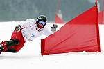 7 KOLEGOV Valery (RUS) – bronzový závodník čtvrtečního slalomu. Obří slalom na snowboardu na evropské olympiádě mládeže EYOWF 2011 v Rejdicích. 