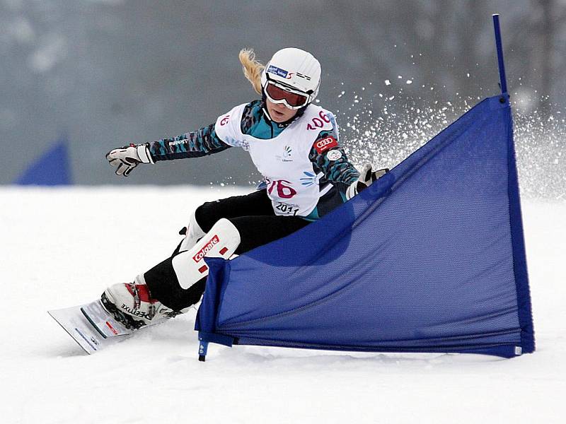 106 BRUGGER Tanja (AUT) – skončila druhá mezi dívkami. Obří slalom na snowboardu na evropské olympiádě mládeže EYOWF 2011 v Rejdicích. 