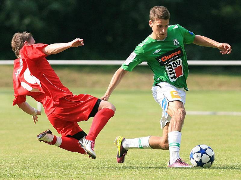 Jablonec si v generálce poradil a Varnsdorfem (v červeném) 5:0. Baumit čeká ve čtvrtek úvodní duel 2. předkola Evropské ligy.