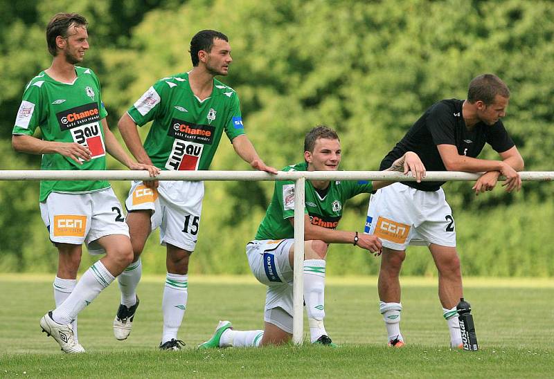 Jablonec si v generálce poradil a Varnsdorfem (v červeném) 5:0. Baumit čeká ve čtvrtek úvodní duel 2. předkola Evropské ligy.