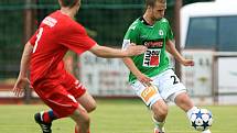 Jablonec si v generálce poradil a Varnsdorfem (v červeném) 5:0. Baumit čeká ve čtvrtek úvodní duel 2. předkola Evropské ligy.