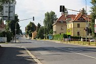 Křižovatka ulic Palackého – U Přehrady.