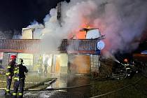 Požár rodinného domu v Zásadě, úterý 20. února 2024.
