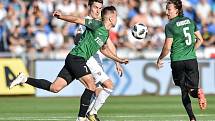 Utkání 1. kola první fotbalové ligy: Baník Ostrava - FK Jablonec, 23. července 2018 v Ostravě. Diviš Jaroslav a Robert Hrubý.