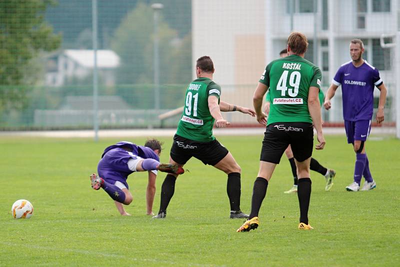 Utkání Hamrů (v zeleném) proti Poříčanům