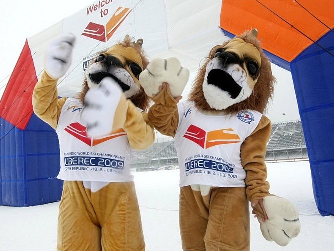 Oficiální maskot  - lev - Mistrovství světa v klasickém lyžování.
