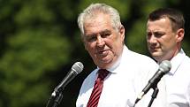 Prezident Miloš Zeman při oficiálně cestě do Libereckého kraje na návštěvě v Nové Vsi.