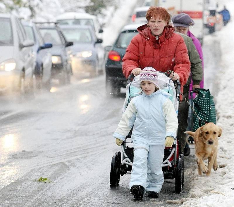 Pátek odpoledne. Kalamitní stav na Jablonecku. 