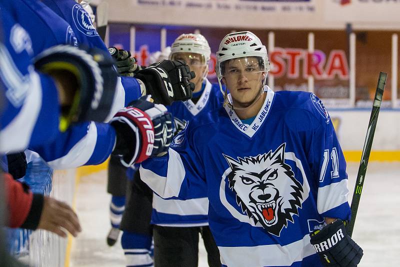 Utkání 1. kola 2. ligy ledního hokeje se odehrálo 13. září na zimním stadionu v Jablonci nad Nisou. Utkaly se týmy HC Vlci Jablonec nad Nisou a HC Letci Letňany.