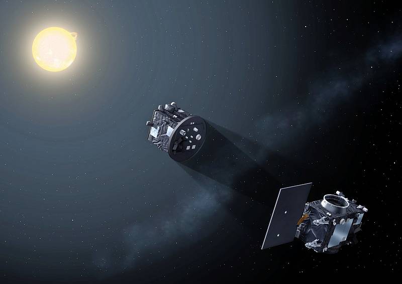 Satelity Proba-3 vytvářejí umělé zatmění pro družici Solar Orbiter.