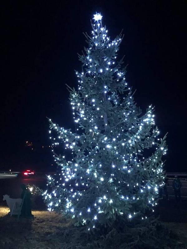 Rozsvícení vánočního stromu a betlému v Loužnici.