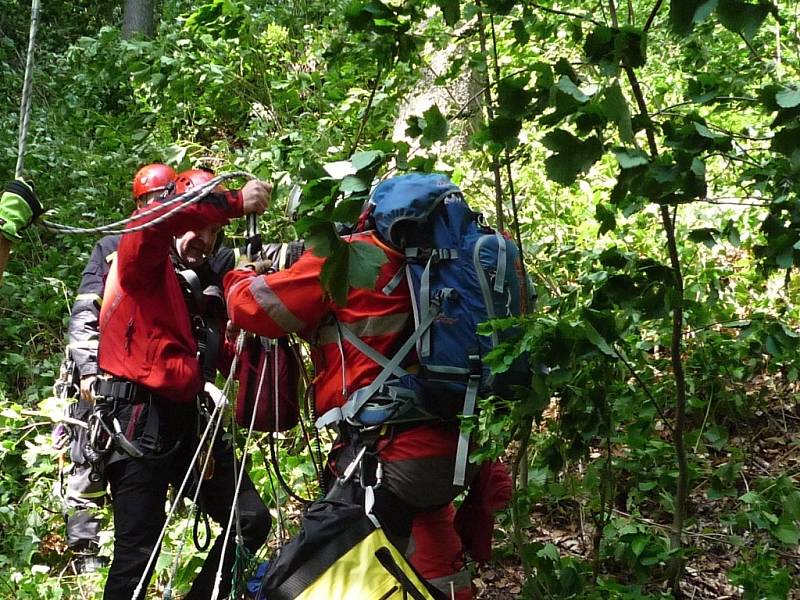 Paraglidista uvízl na stromě pod Kozákovem.